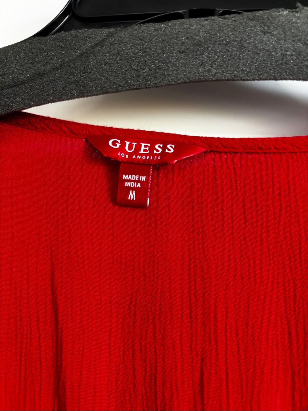 Guess Red Short-Sleeve Tie-Front Top - Picture 3 of 5